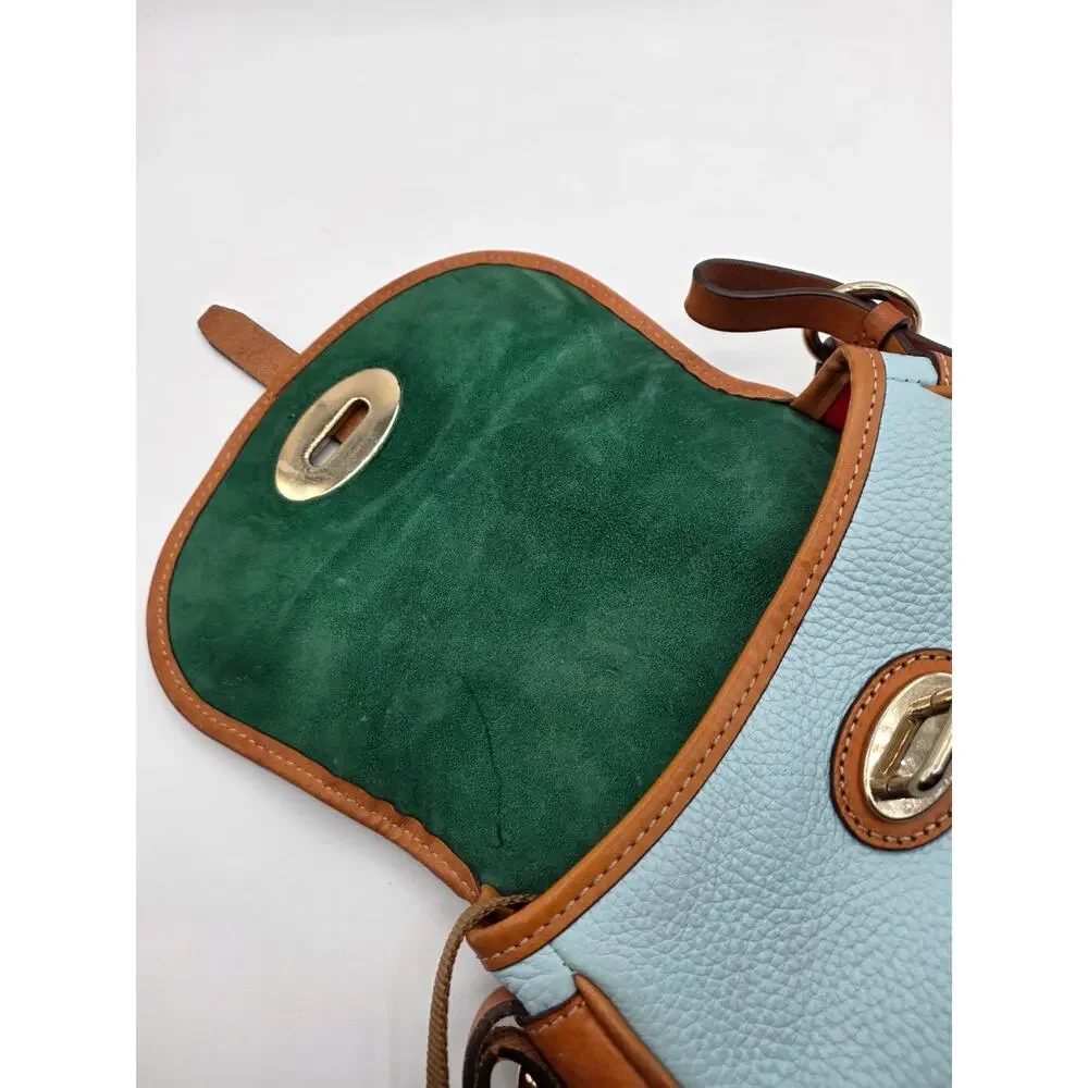 Dooney & Bourke Verona Bionda Cristina Leather Crossbody Satchel Blue Tan